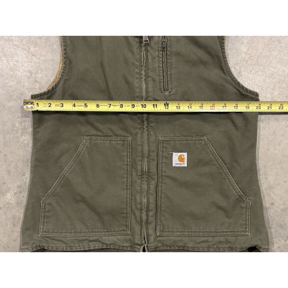 Carhartt Women’s Medium Sherpa Lined Vest WV001 LOV Olive Green Sandstone Canvas - Picture 3 of 6